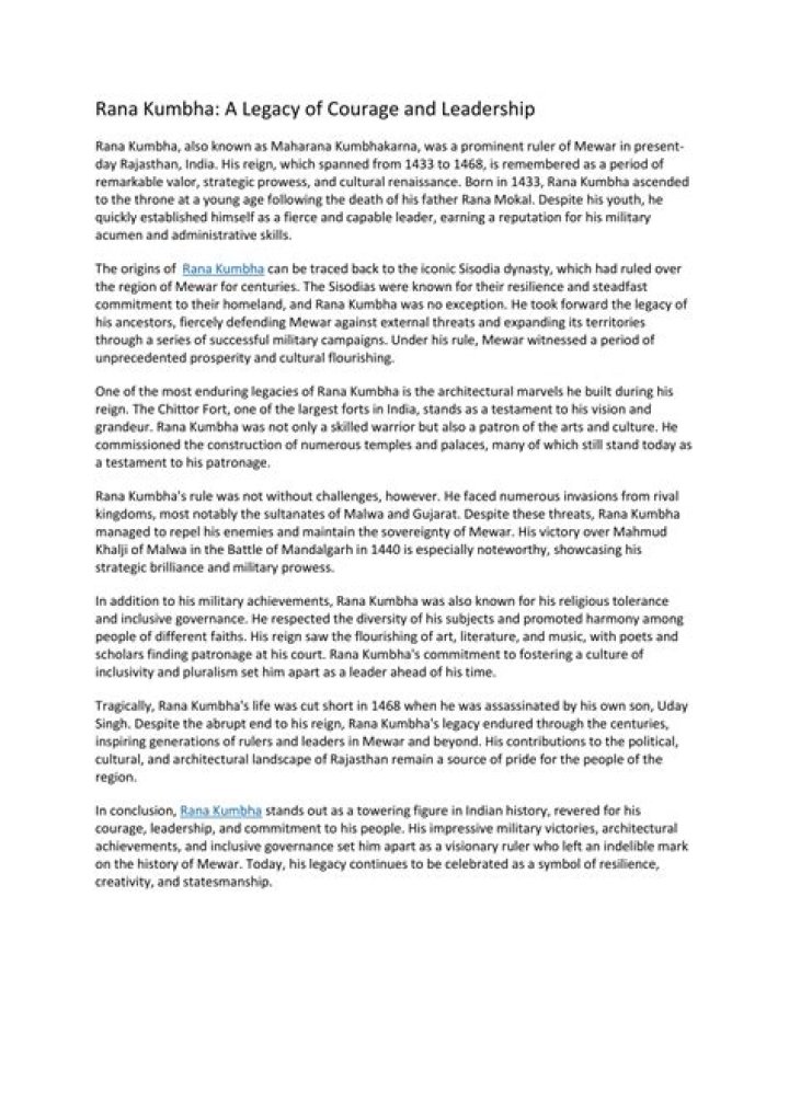 A Legacy Of Courage And Leadership