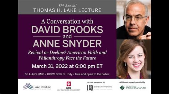 Anne Snyder, a writer is married to David Brooks, a conservative political and cultural commentator. ·